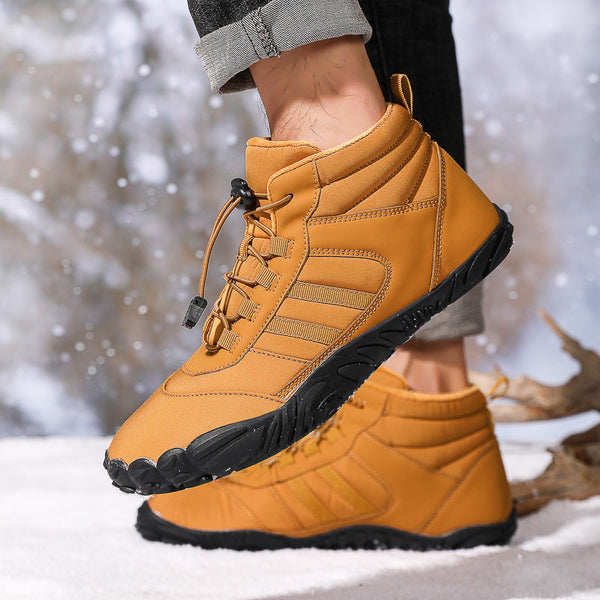 Men's Barefoot Shoes Winter Waterproof Trail Running Shoes Warm Lined Winter Shoes Unisex Outdoor Snow Boots Non-Slip Winter Boots