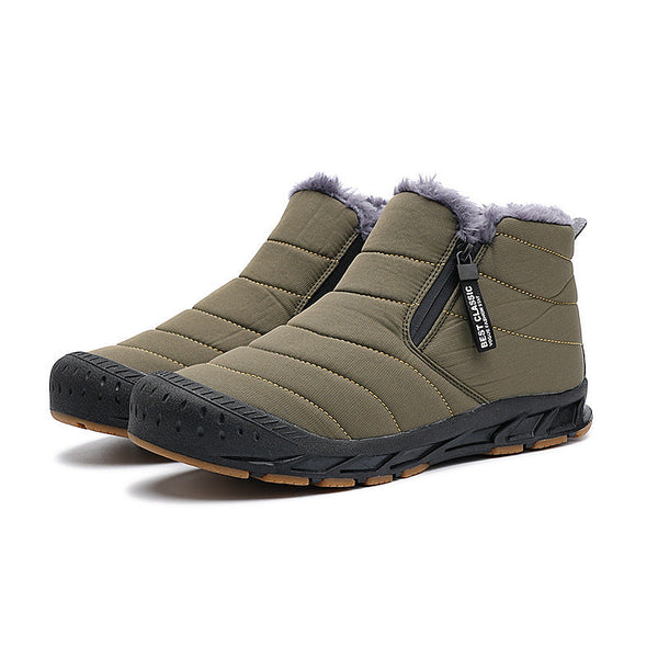 Men's Winter Shoes Warm Lined Snow Boots Zip short shaft boots Flat Outdoor Comfortable Non-slip Winter Boots