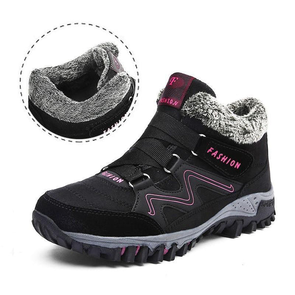 Kaegreel Women's Comfy Warm Waterproof Suede Hook Loop Ankle Boots