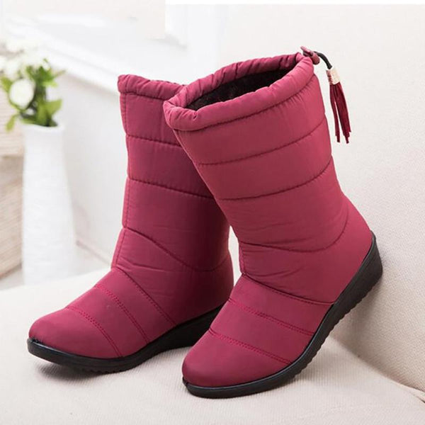 Women waterproof plush warm ankle winter snowshoes
