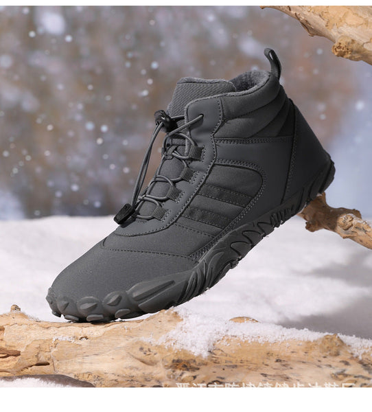 Men's Barefoot Shoes Winter Waterproof Trail Running Shoes Warm Lined Winter Shoes Unisex Outdoor Snow Boots Non-Slip Winter Boots
