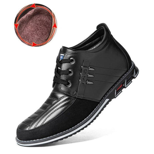 Men's microfiber leather rivet lace-up business casual ankle boots (narrow shoe width, larger size recommended.)