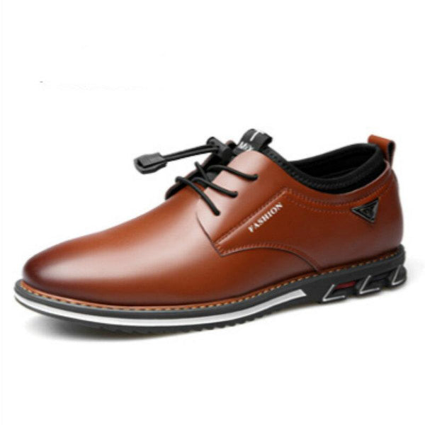 Kaegreel Men's Microfiber Leather Non Slip Soft Elastic Lace Casual Shoes