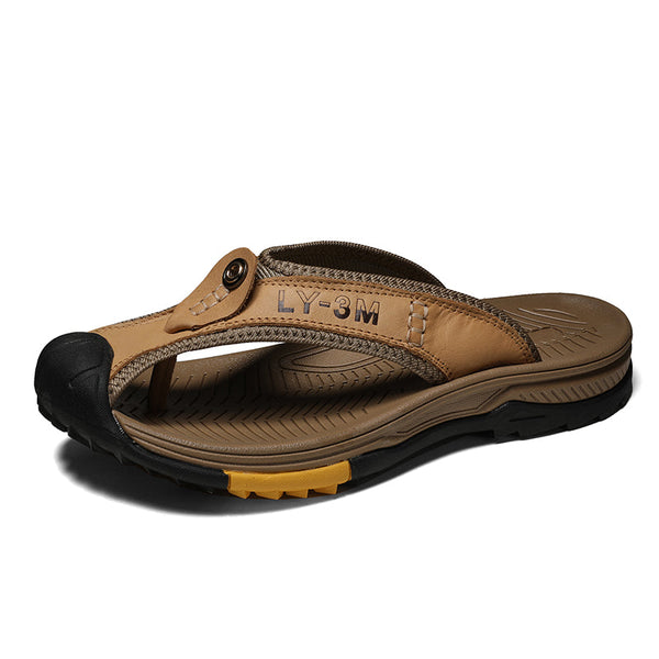 Leather Shoes Men's Sandals Men's Flip Flops Men's Casual Shoes Classic Massage Beach Slippers Anti-slip
