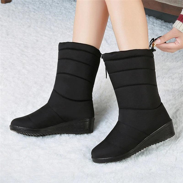 Women waterproof plush warm ankle winter snowshoes