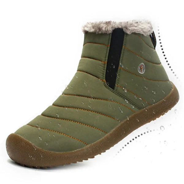 Men's Winter Snow Shoes Slip On Ankle Booties Anti Slip Waterproof Resistant Fur Lined Outdoor Sneakers