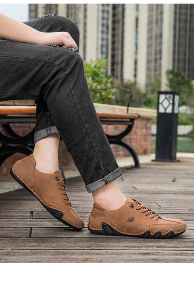 Women's Handmade Velcro Suede Beck Shoes Waterproof Leather Casual Sneakers Non-Slip Breathable