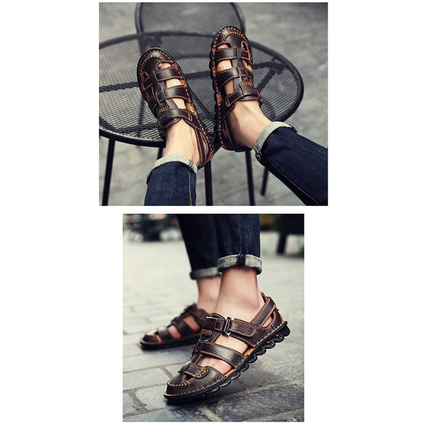 kaegreel handmade leather shoes sandals slippers 31341 brown