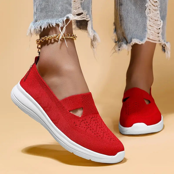 kaegreel knit shoes 31555 bright red