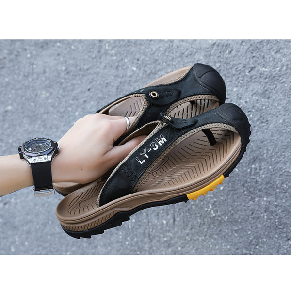 kaegreel leather sandals slippers 31404 black