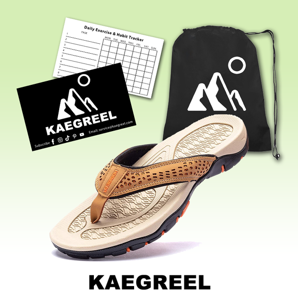 kaegreel leather sandals slippers 31405 khaki