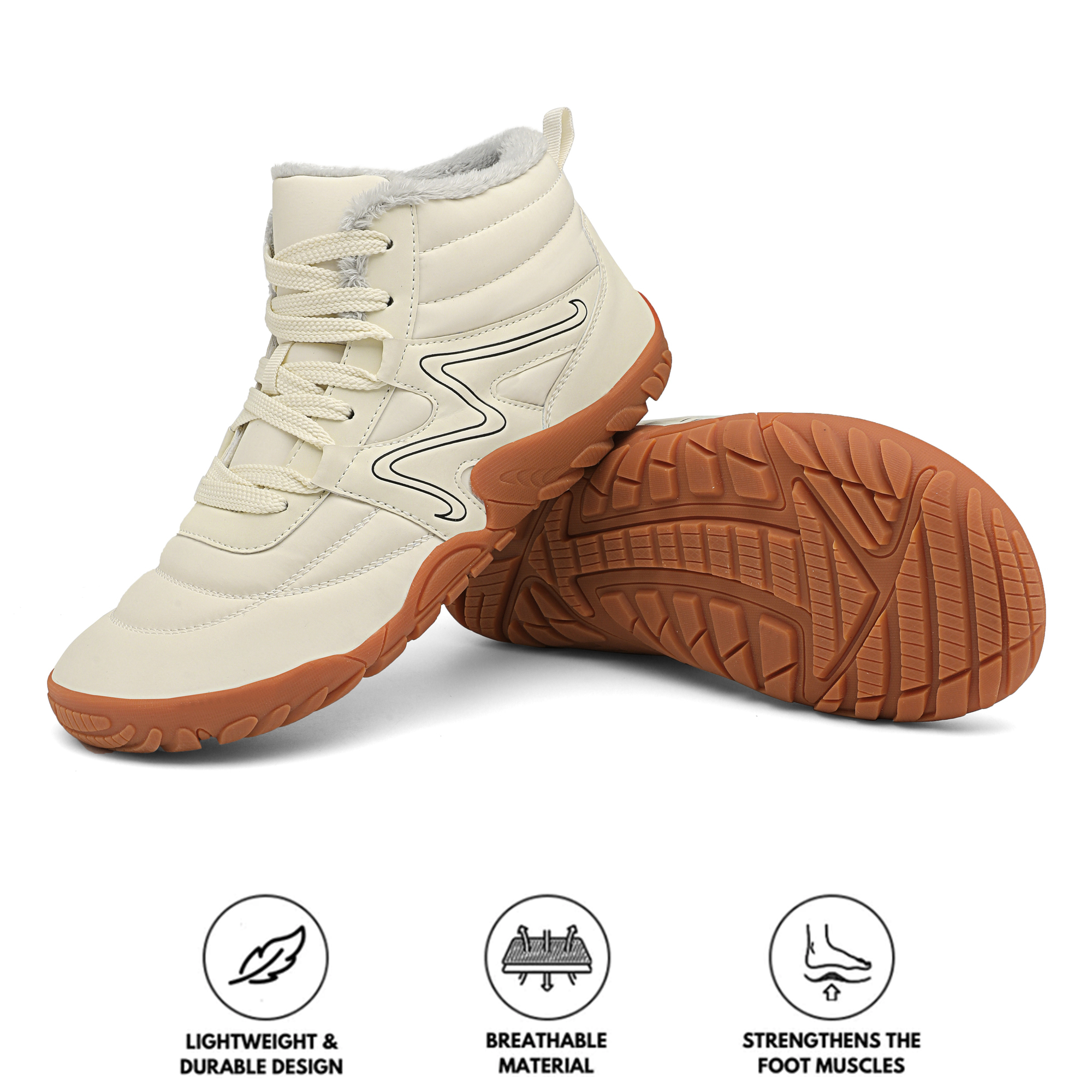 kaegreel winter barefoot shoes snow boots 31514 white