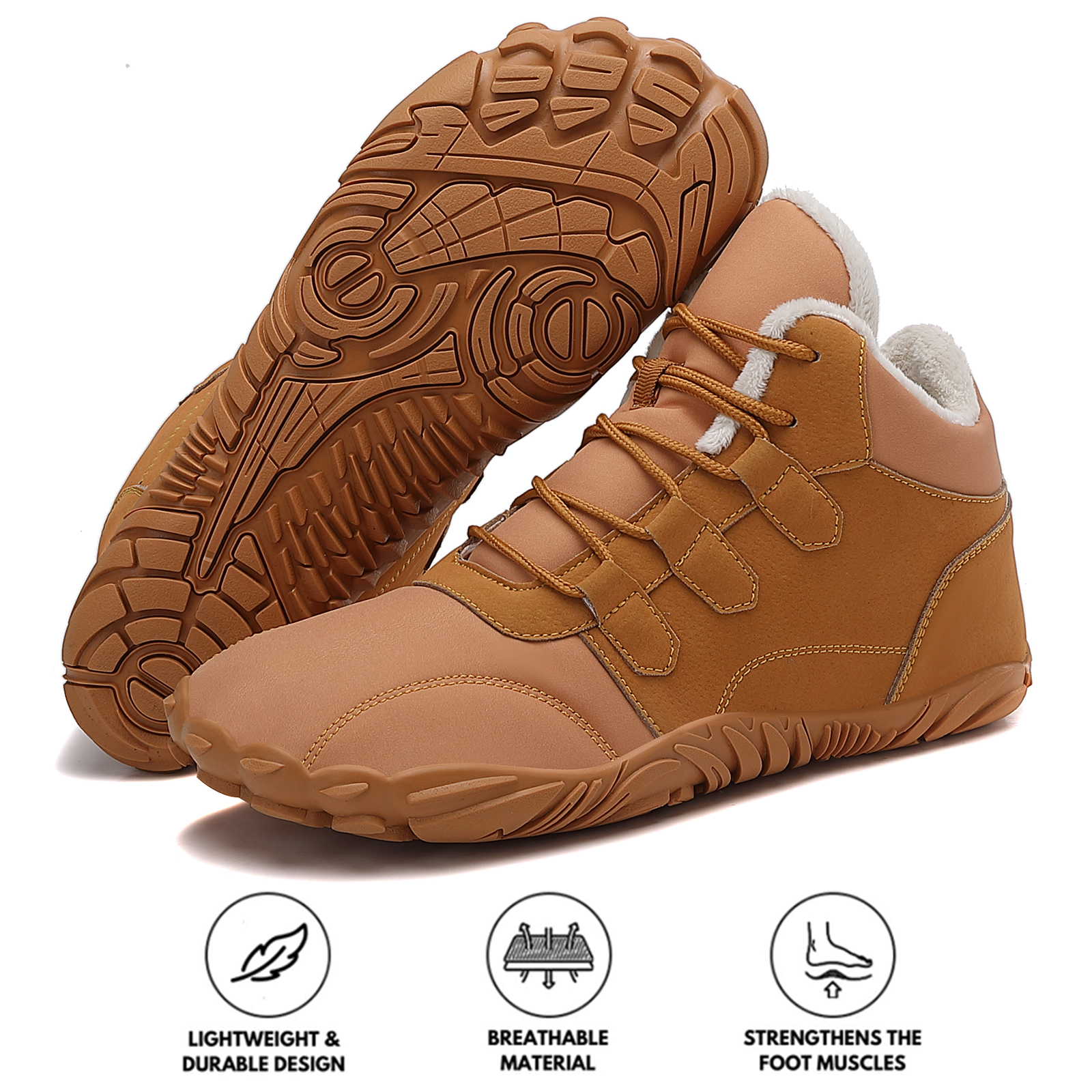 kaegreel winter barefoot shoes snow boots 31515 brown