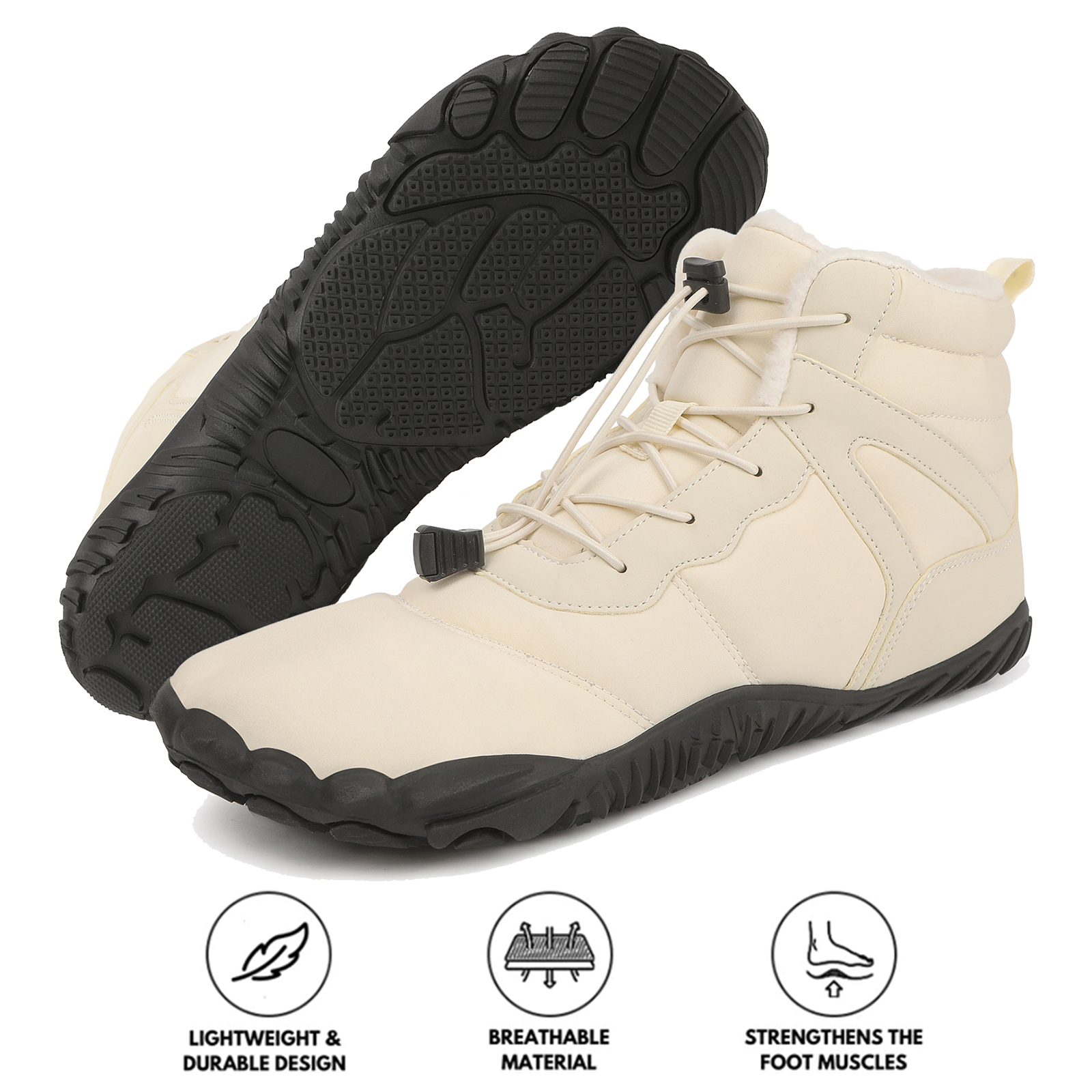 kaegreel winter barefoot shoes snow boots 31517 beige