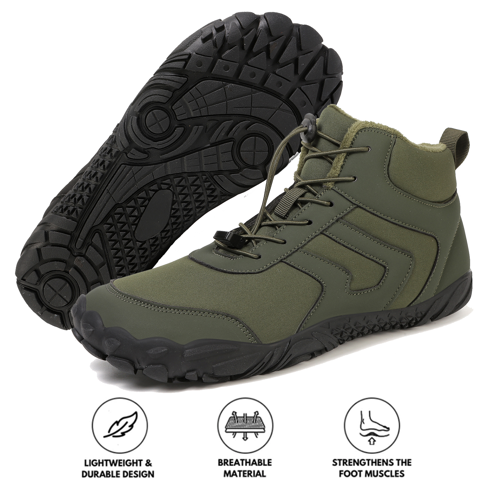 kaegreel winter barefoot shoes snow boots 31521 army green