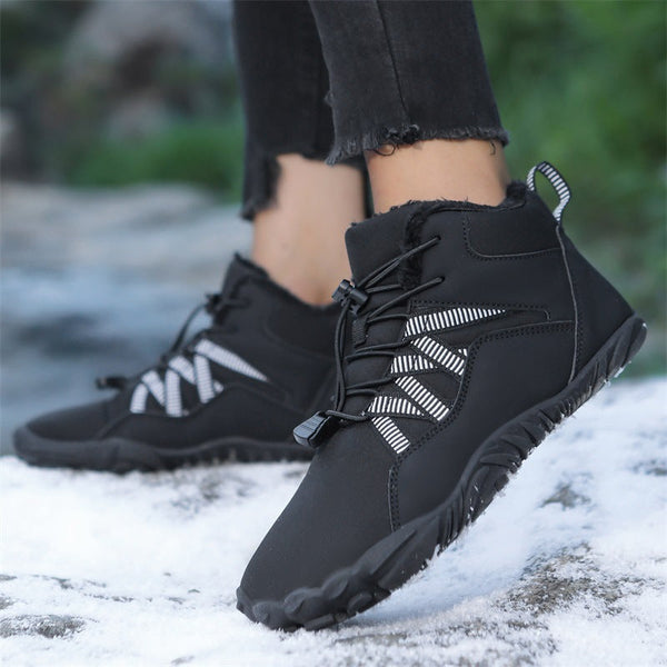 Women's Barefoot shoes Five-finger Outdoor Sports Cotton shoes Unisex Velvet Warm Snow Boots Wear-resistant Anti-ski Ground Boots Thickened Winter shoes