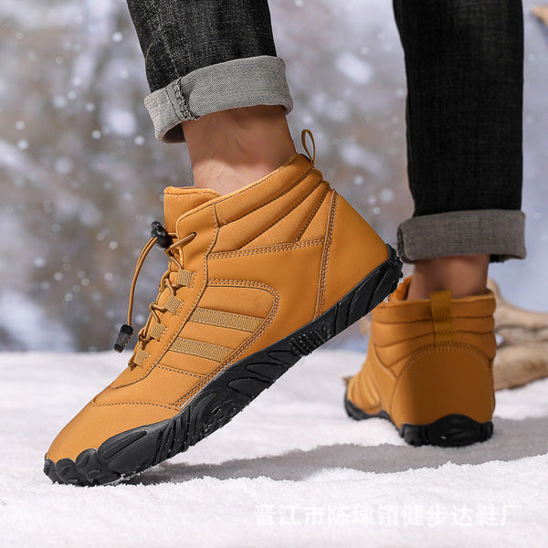 Men's Barefoot Shoes Winter Waterproof Trail Running Shoes Warm Lined Winter Shoes Unisex Outdoor Snow Boots Non-Slip Winter Boots