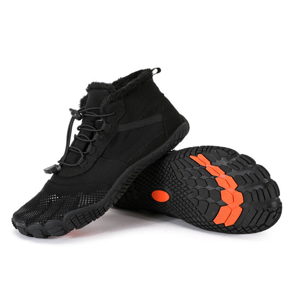 Men's Winter Outdoor Velvet Hiking Shoes, Five-finger Cotton Shoes, Sports Cycling Shoes, Warm and Thickened Non-slip Waterproof Snow Boots