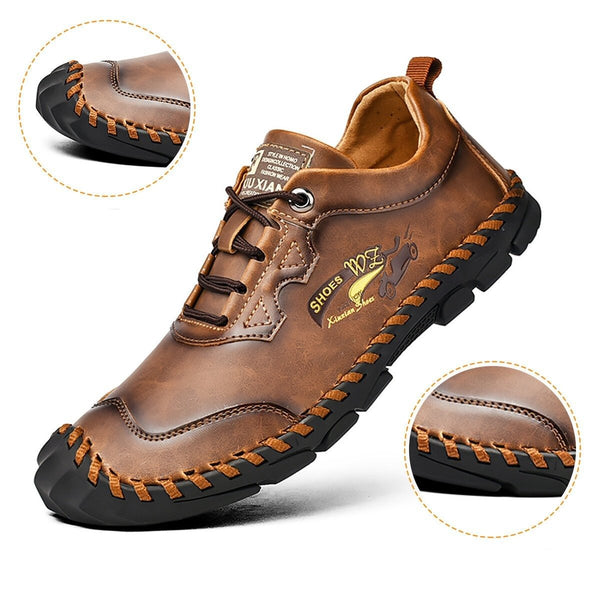 Männer Hand Stitching Outdoor Toe Protective Slip Resistant Kuh Leder Schuhe