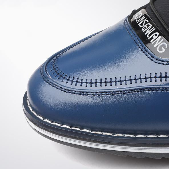 Diseño de moda de la banda elástica de cuero real de cuero para hombres Hardness sólidos zapatos comerciales cómodos