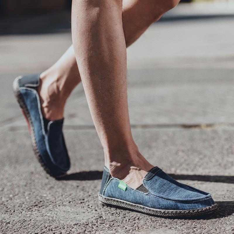 Kaegreel Men's Canvas Slip on Deck Shoes Casual Boat Shoes Outdoor Non-Slip Loafer - Men's