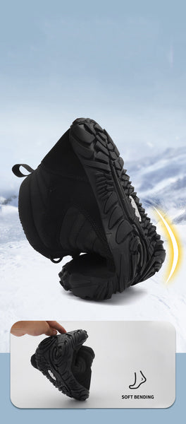 Women's Barefoot Shoes Winter Waterproof Trail Running Shoes Warm Lined Winter Shoes Unisex Outdoor Snow Boots Non-Slip Winter Boots