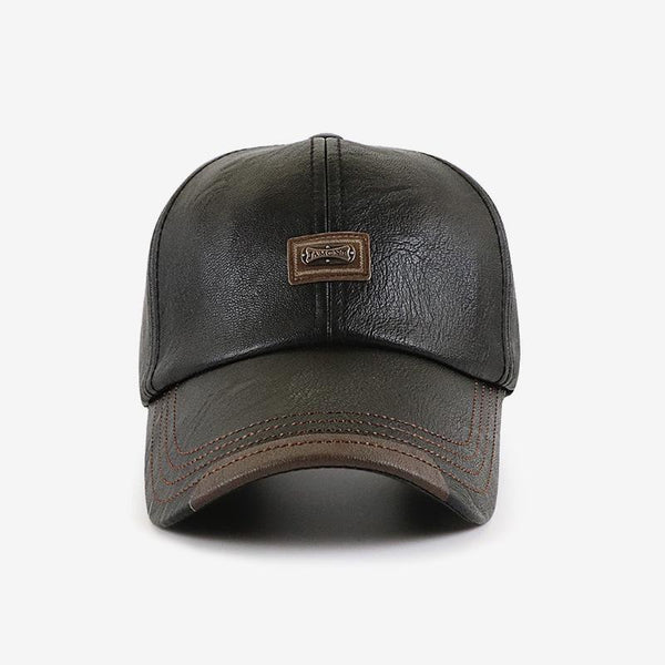 Men's PU Leather Vintage Baseball Cap Casual Outdoor Adjustable Warm Lightness Hats