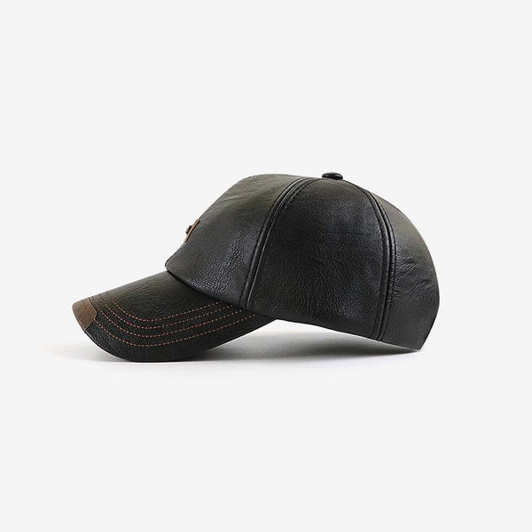 Men's PU Leather Vintage Baseball Cap Casual Outdoor Adjustable Warm Lightness Hats