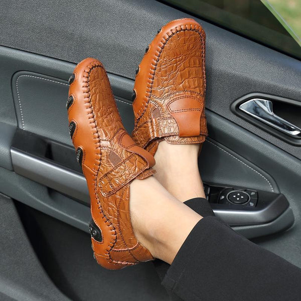 Kaegreel Peas Shoes Men's Leather Four Seasons Casual Shoes Octopus British Handmade Shoes