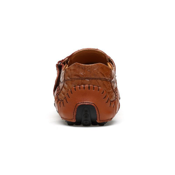 Kaegreel Peas Shoes Men's Leather Four Seasons Casual Shoes Octopus British Handmade Shoes