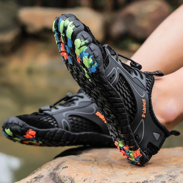 Kaegreel Men's Barefoot Shoes Outdoor Hiking Slip Resistant Soft Mesh Water Wading Shoes