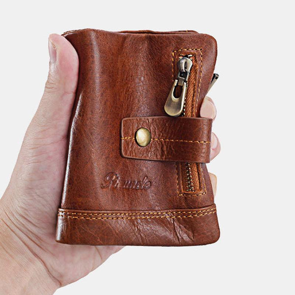 Men's Rfid wallet made of anti-magnetic leather with zip