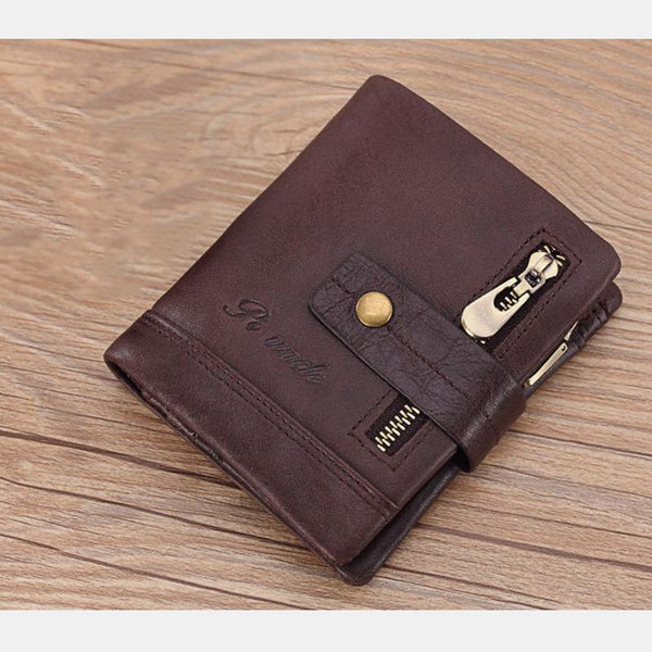 Portefeuille RFID pour hommes en cuir anti-magnétique avec zip