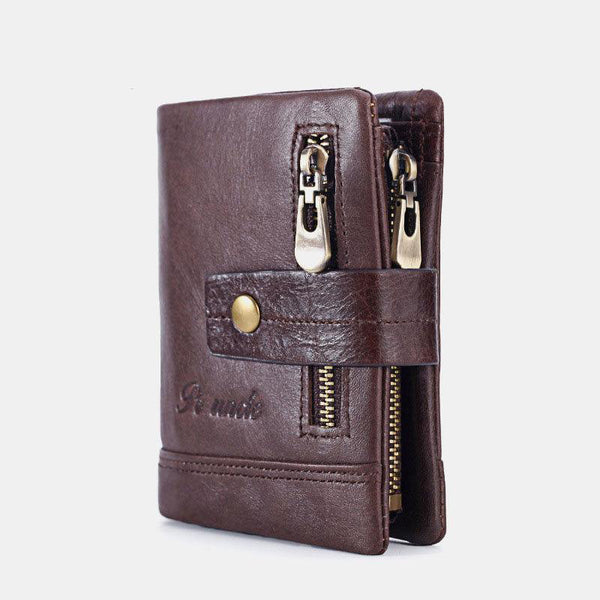 Men's Rfid wallet made of anti-magnetic leather with zip