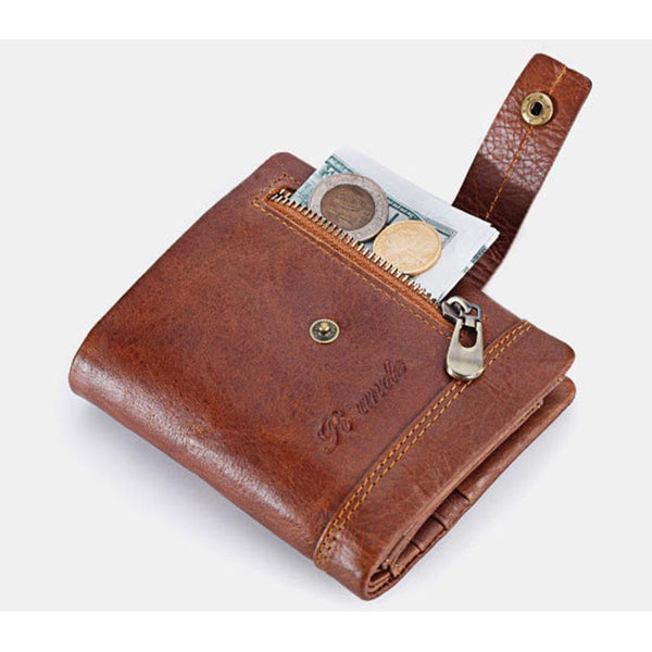 Men's Rfid wallet made of anti-magnetic leather with zip