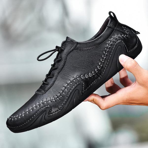 Zapatos de cuero hechos a mano transpirables atléticos para hombres