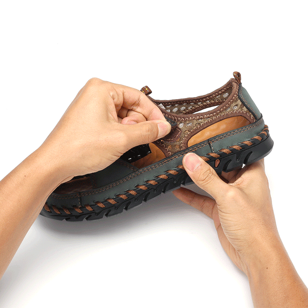 Sandalias de cuero sin deslizamiento sin deslizamiento de Kaegreel para hombre.