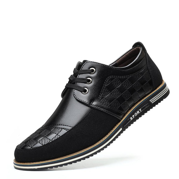 Kaegreel Men's Round Head Lace Up Leather Chaussures de commerce