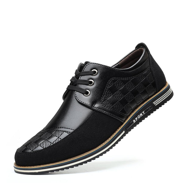 Kaegreel Men's Round Head Lace Up Leather Business Shoes