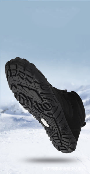 Men's Barefoot Shoes Winter Waterproof Trail Running Shoes Warm Lined Winter Shoes Unisex Outdoor Snow Boots Non-Slip Winter Boots