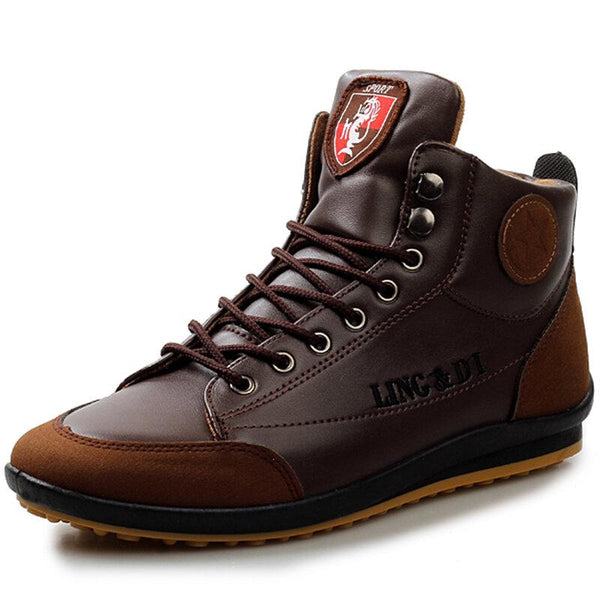 Herren Retro PU-Leder, das rutschfeste beiläufige Knöchelstiefel spleiß
