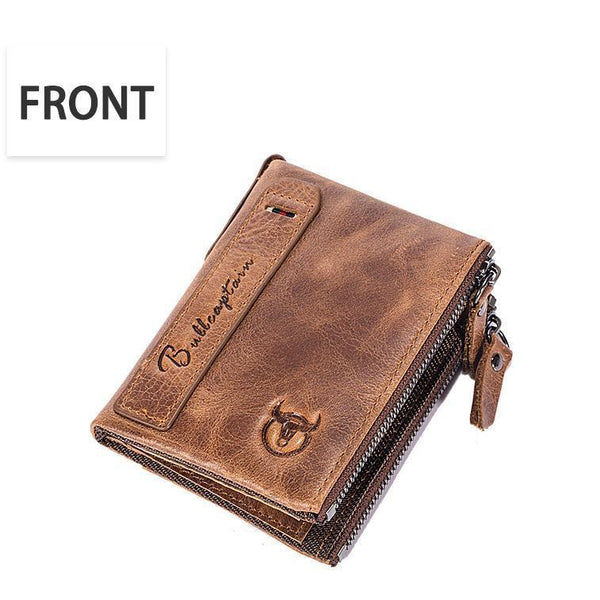 Portefeuille en cuir de cuir rétro pour hommes Boucle à glissière courte portefeuille portefeuille portefeuille portefeuille portefeuille