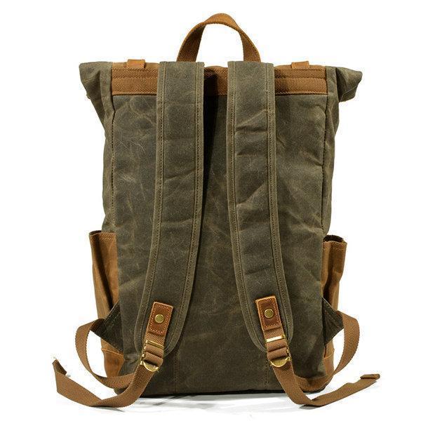 Men Vintage Canvas Casual Travel Large Capacity Waterproof Commuter Bag Backpack