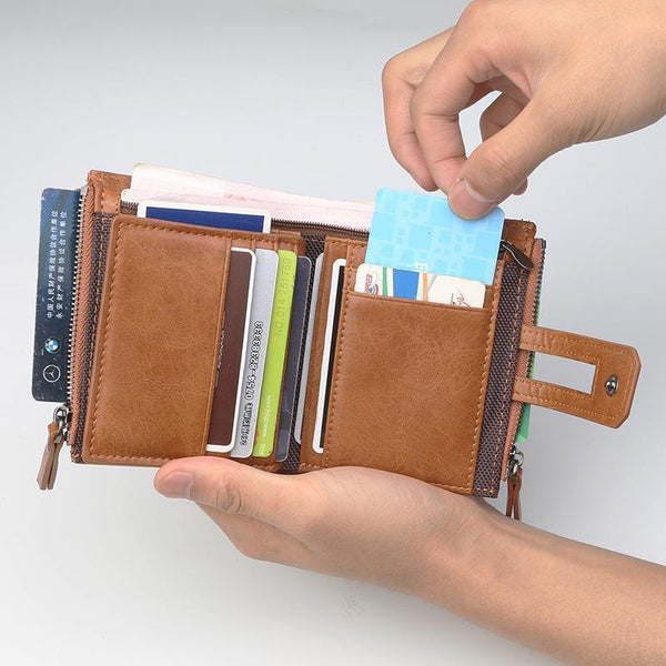 Men's Retro Multifunction Short Multi-Card Wallet