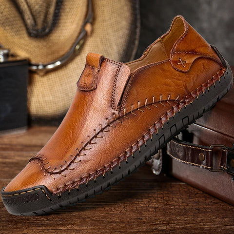 Kaegreel мужская ручная вышивка не скольжения большой размер мягкой подошвой повседневная кожаная обувь