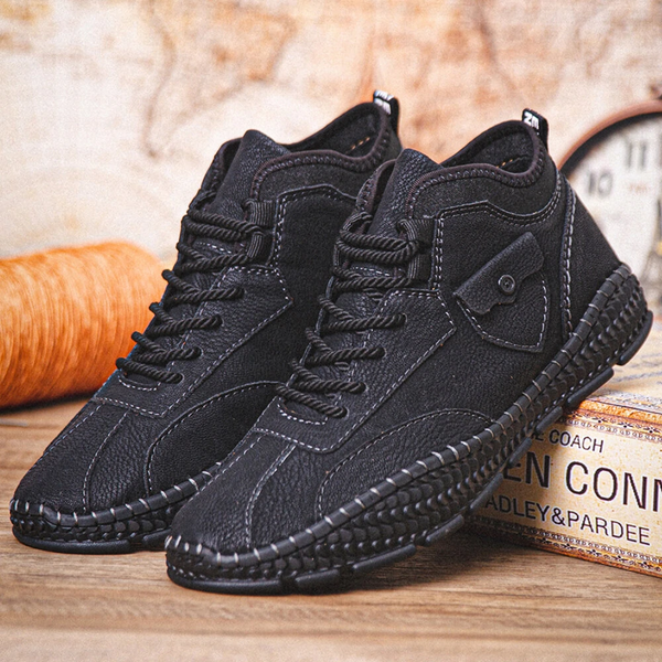 Men Microfiber Leather Handmade Shoes Breathable Hand Seams Soft Crocodile Leather Sole Lace Up Shoes Casual Shoes