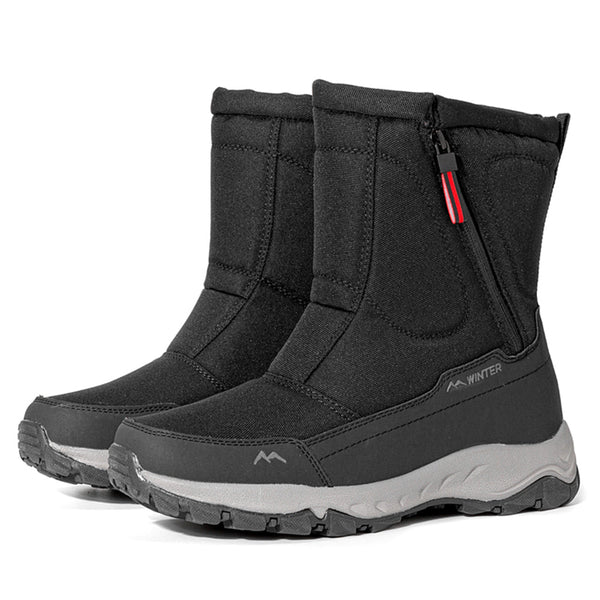 Stivali da neve invernali da uomo con zip, impermeabile, non slittamento, resistente all'usura, spessa e vellutata calda