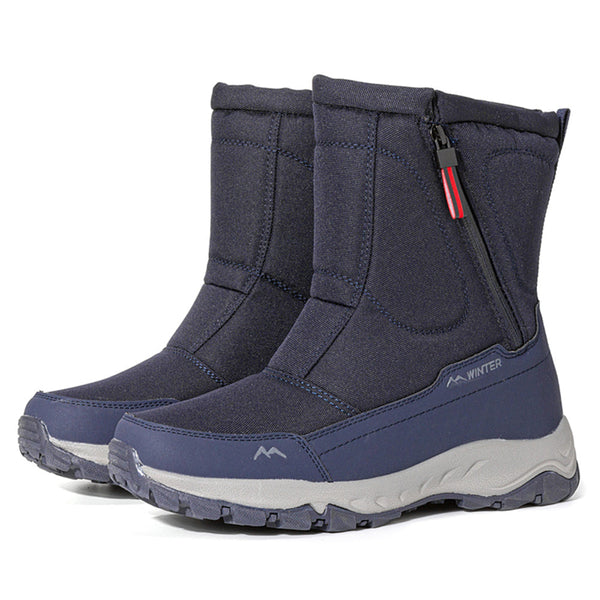 Stivali da neve invernali da uomo con zip, impermeabile, non slittamento, resistente all'usura, spessa e vellutata calda