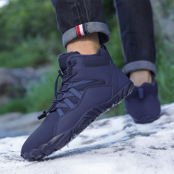 Men's Barefoot shoes Five-finger Outdoor Sports Cotton shoes Unisex Velvet Warm Snow Boots Wear-resistant Anti-ski Ground Boots Thickened Winter shoes