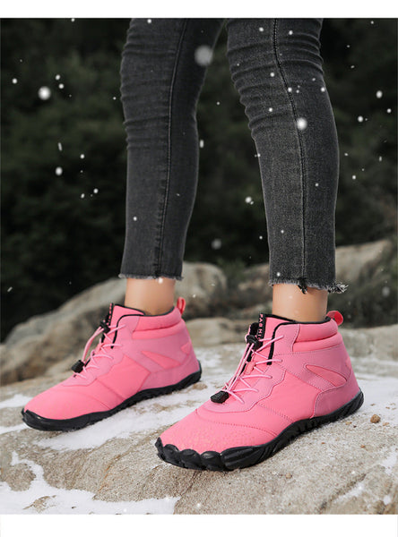 Women's Barefoot shoes Winter Waterproof Trail Running shoes Warm Lined Snow shoes Unisex Outdoor Non-slip Winter Boots